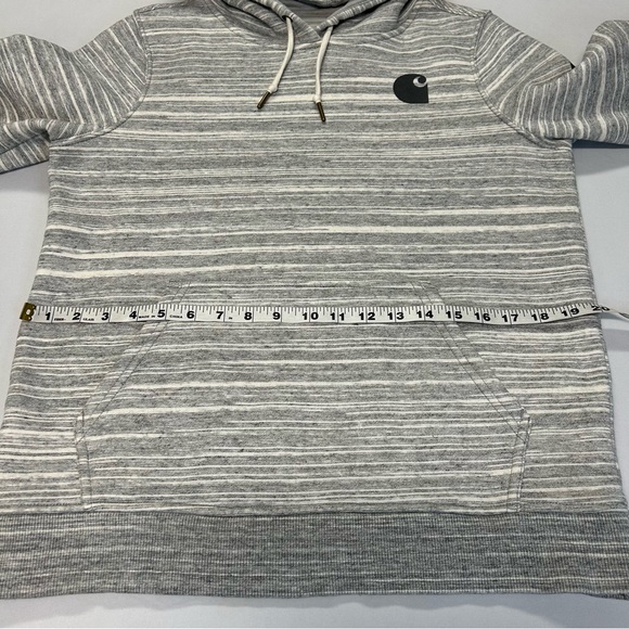 Carhartt Clarksburg Hoodie Sweatshirt Adult Size S Pullover Fleece Pocket Gray - Picture 6 of 11